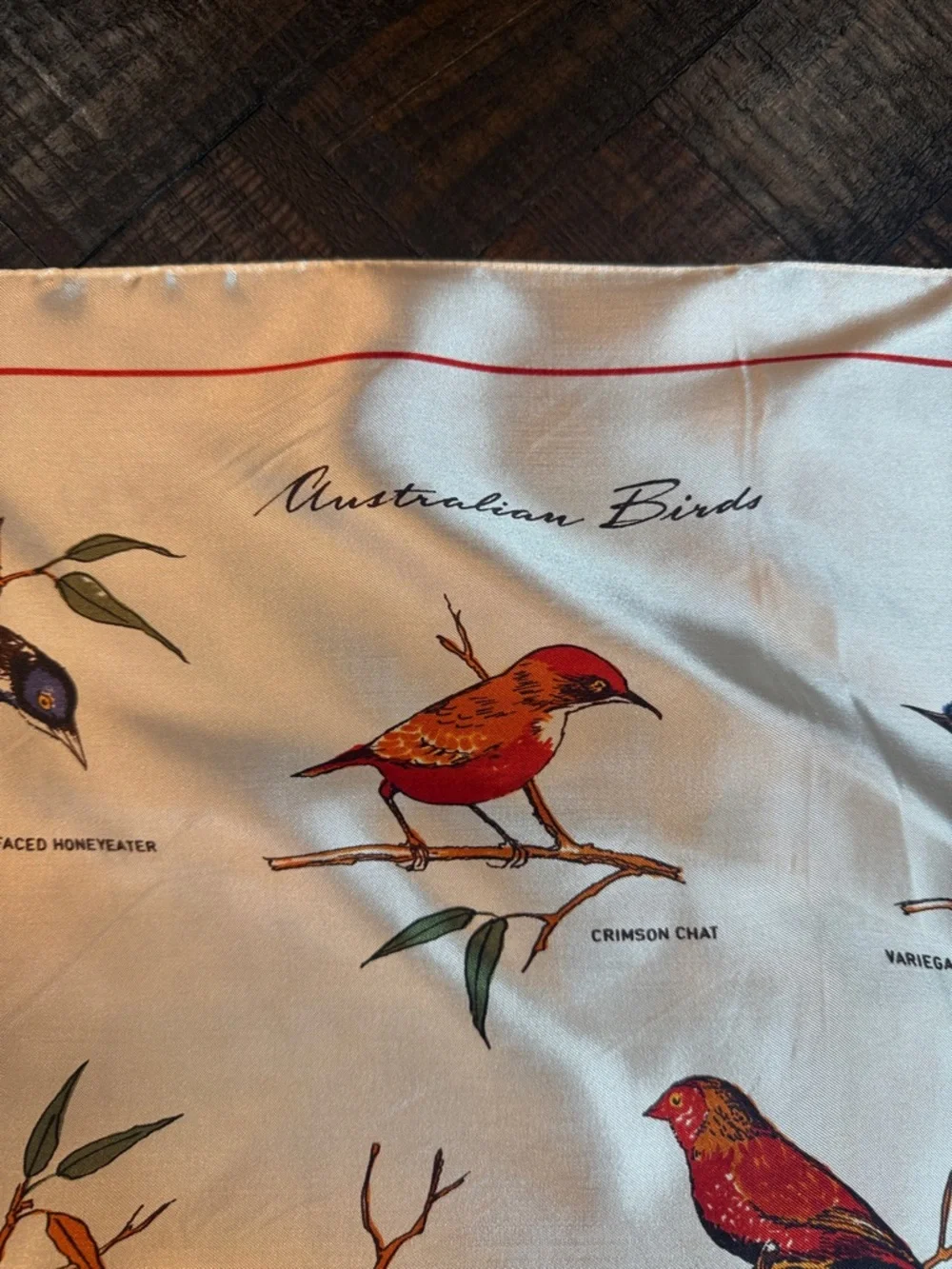 Vintage Heil Australian Birds‎ Scarf Novelty Print Japan